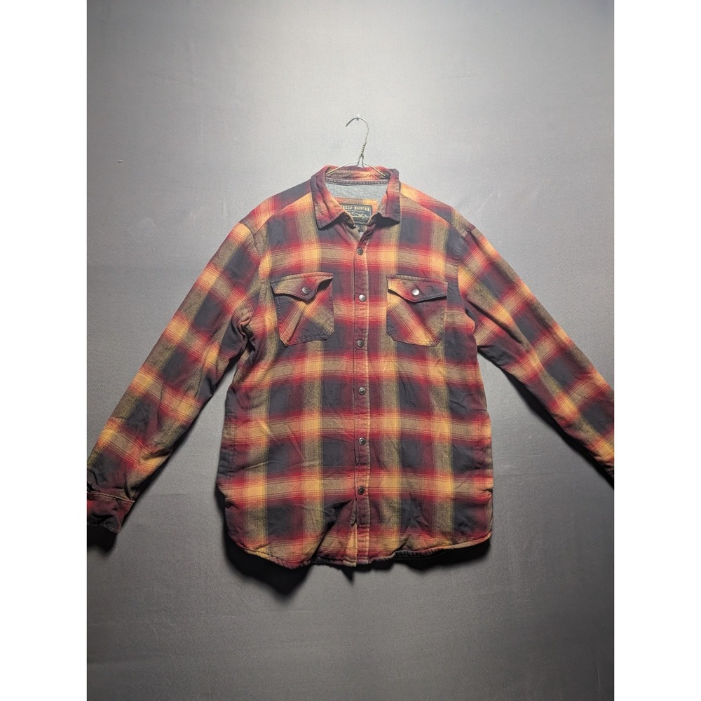 Grizzly Mountain Flannel Shirt Mens Medium Multicolor Plaid Button Up Casual
